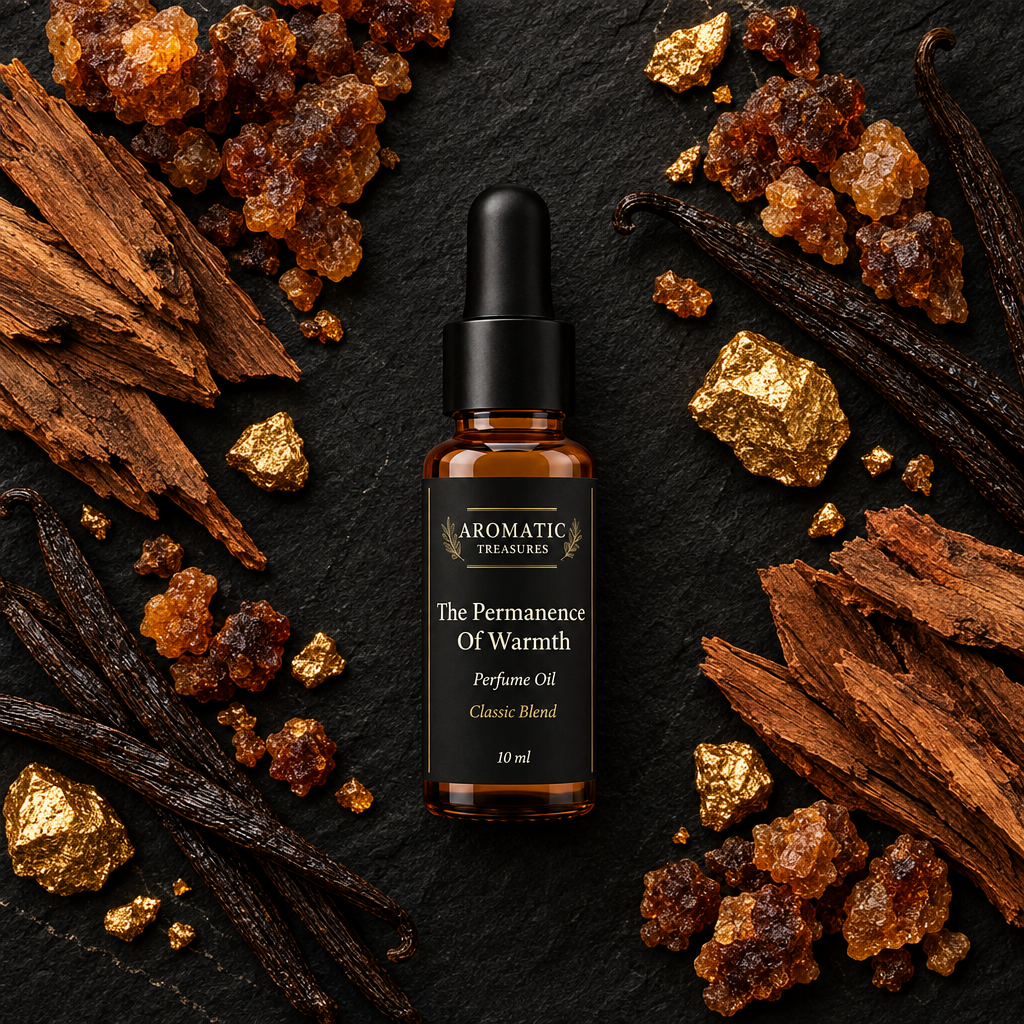 Labelled dropper flat lay with botanicals